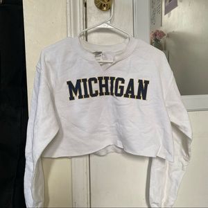 Cropped University of Michigan UMICH sweatshirt